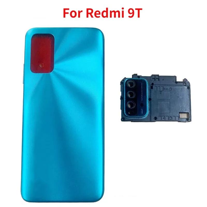 Задняя крышка для Xiaomi Redmi 9T Задний корпус Крышка аккумулятора с рамкой для камеры Запасные части