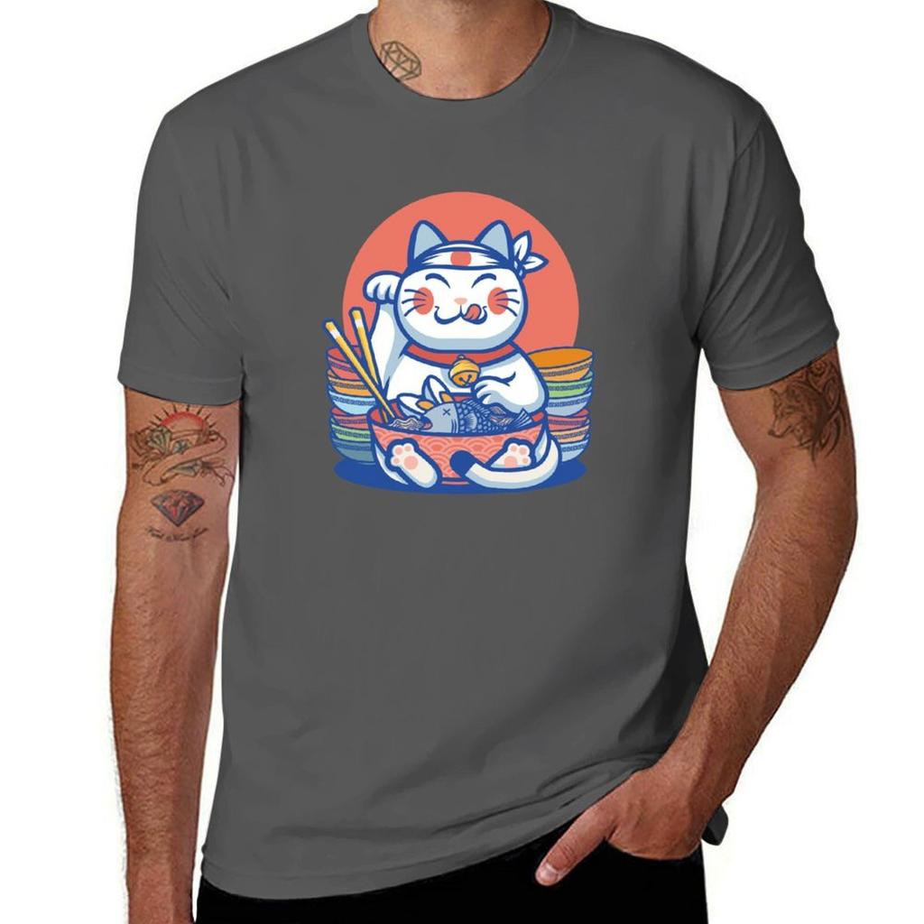 Good luck raUnisex cat Unisexeki neko TShirt Athletic Fit Sports Short Sleeve Top