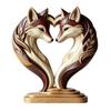 Праздничные сувениры для семьи Деревянная фигурка животного на устойчивой подставке, Двухслойная резная фигурка, Уникальное деревянное искусство Домашняя скульптура в форме сердца