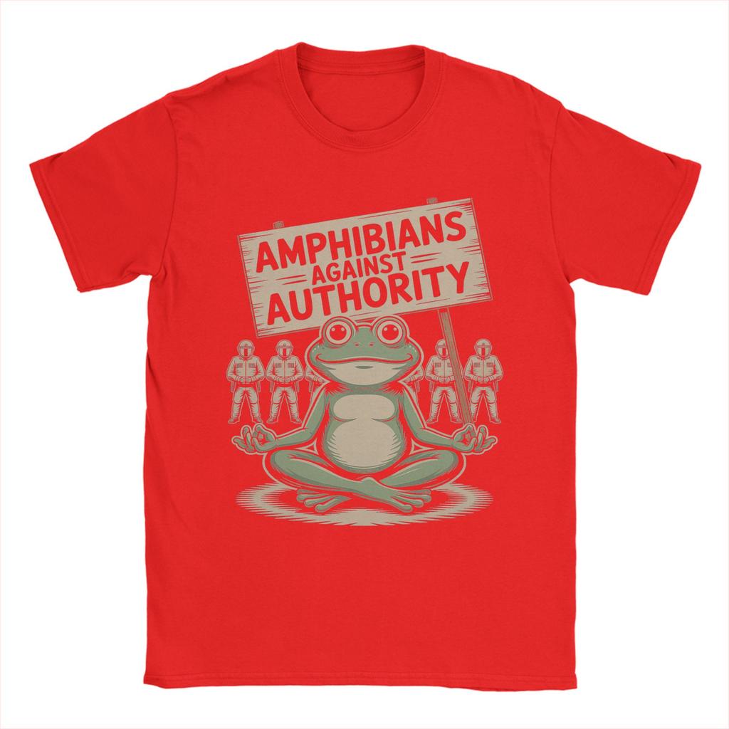 Summer Amphibians Against Authority Hip Hop T Shirts Pure Cotton Tshirt for Man Y2K Fun Loose Short Sleeve Tops