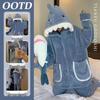 Women's Cute Shark Hooded Pajamas: Thickened Coral Fleece for Warmth, Perfect for Winter Lounging and Outdoor Wear.