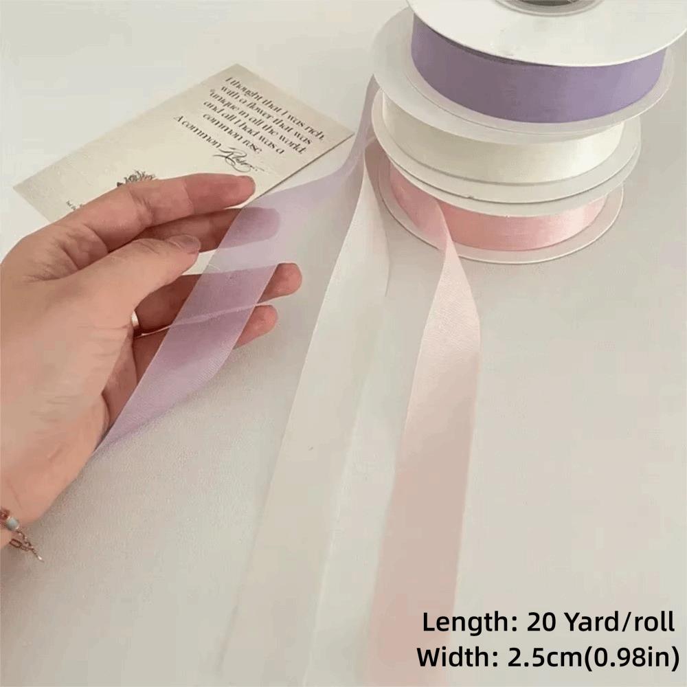 Translucent Chiffon Ribbons DIY Hair Clip Ribbons Beautiful Festival Gift Box Packing Ribbons