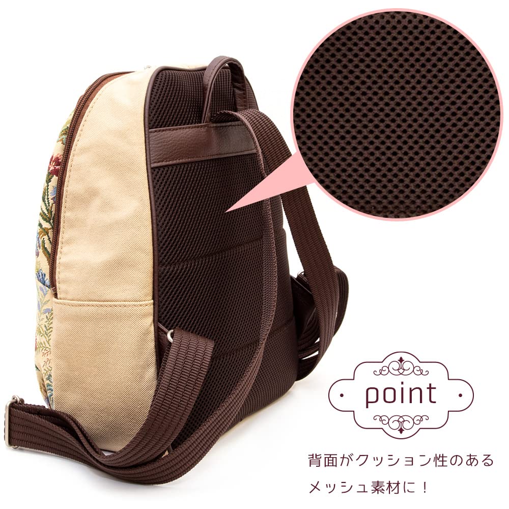 Сделано в Японии Gobelin Daruma Birthday [creareki] Женский рюкзак, Многофункциональный, Стильный, Повседневный, Легкий, Япония, Стиль, Плетение, Рюкзак,