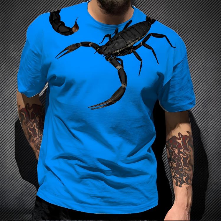 Трендовая хип-хоп уличная одежда Крутая 3D-принт животного скорпиона Футболка с коротким рукавом Новый модный дизайн
