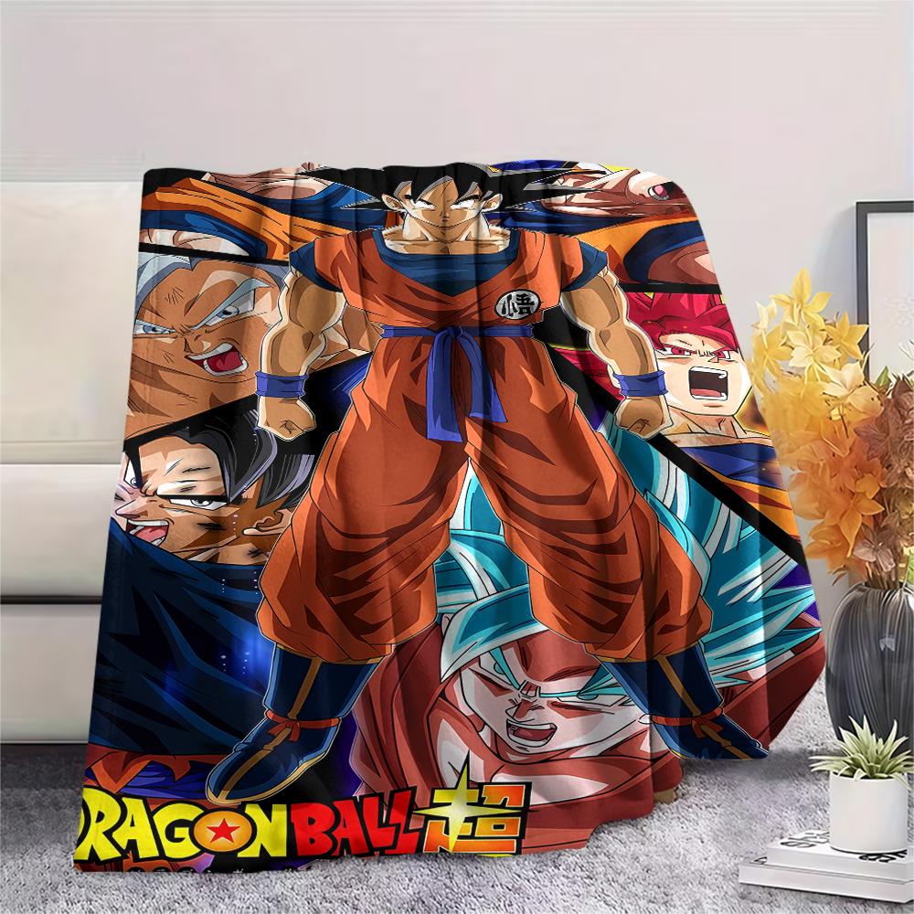 Фланелевое одеяло с принтом персонажей Dragon Ball, Высококачественное, Удобное для всех сезонов, Декор для дома, Тепло и уют, Идеально для рождественских подарков