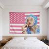 1pc Felix Music Album Flag Tapestry Pink American Flag Design with Blue AccentsCharacter Art Kpop Idol Wall Hanging for Room