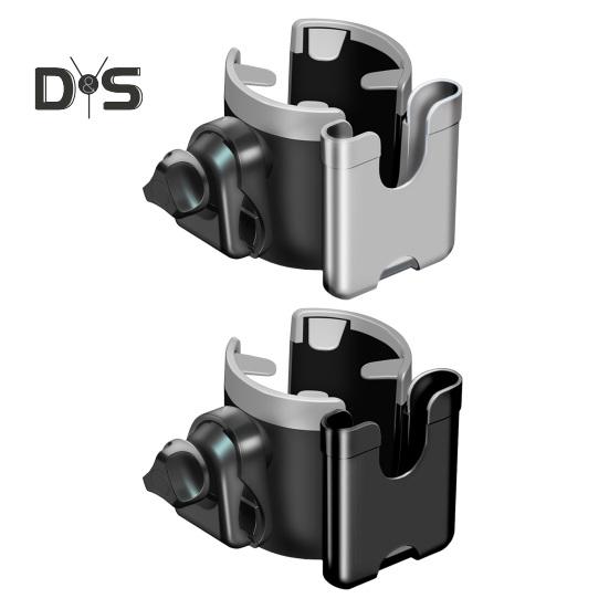 Stroller Cup Holder with Phone Mount 360 Degrees Rotating Universal Bottle Holder Stroller Drink Caddy for Bike Wheelchair Walker