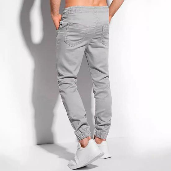 Мужские спортивные брюки с карманами, однотонные спортивные брюки с резинкой на щиколотке, брюки с эластичной резинкой на талии