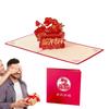 2025 Year of The Snake Card Pop Up 3D Snake Blessing Postcard With Envelope Year of the Snake Greeting Card for Spring Festival