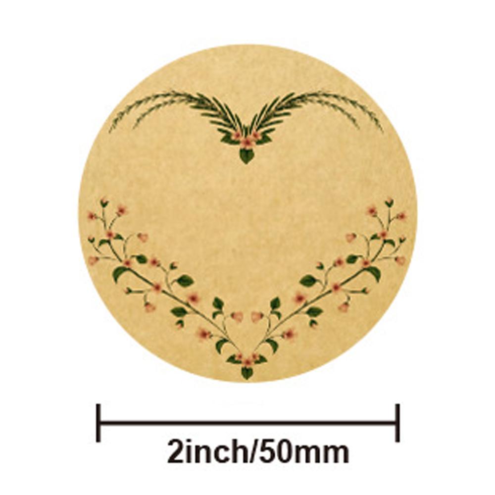 100500 Pcs 2 Inch 5cm Kraft Paper Flowers Thank You Label Stickers for Gift Card Package Party Wrapping Baking Small Business