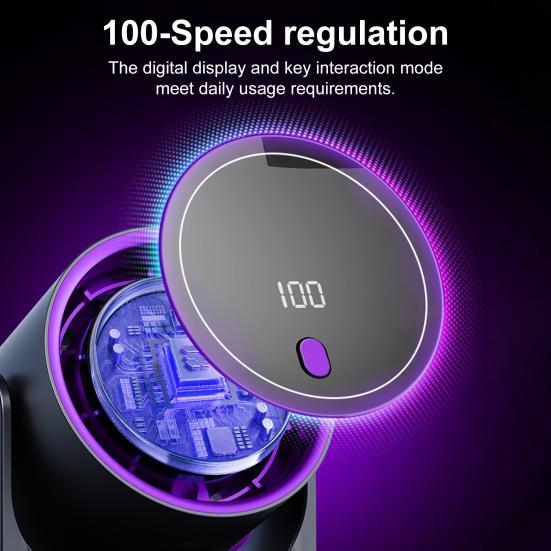 Mini Desk Fan LED Digital Display 100 Speed Adjustable Quiet USB Rechargeable Fan Home Office Outdoor Travel Portable Summer Cooling Fan