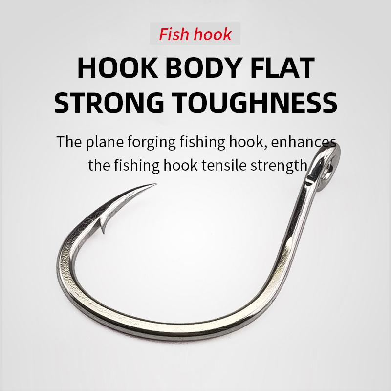 10 шт. наборов луженых антикоррозийных крючков для джиг-удочек с люверсами из высокоуглеродистой стали для глубоководной рыбалки