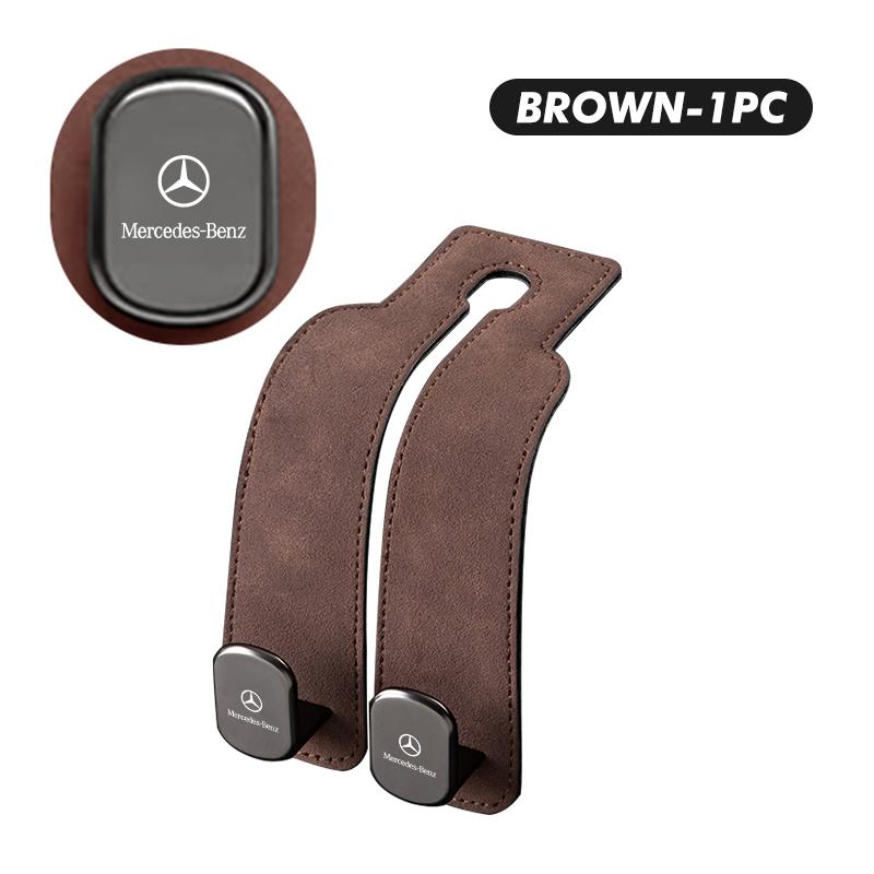 D1-Suede Car Rear Front Seat Storage Bag Suede Double Head Hook For Benz AMG A C E S G Class W201 W210 W108 W204 W205 W203