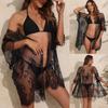 Женский кружевной сексуальный прозрачный кружевной кардиган свободного покроя, прикрывающий бикини