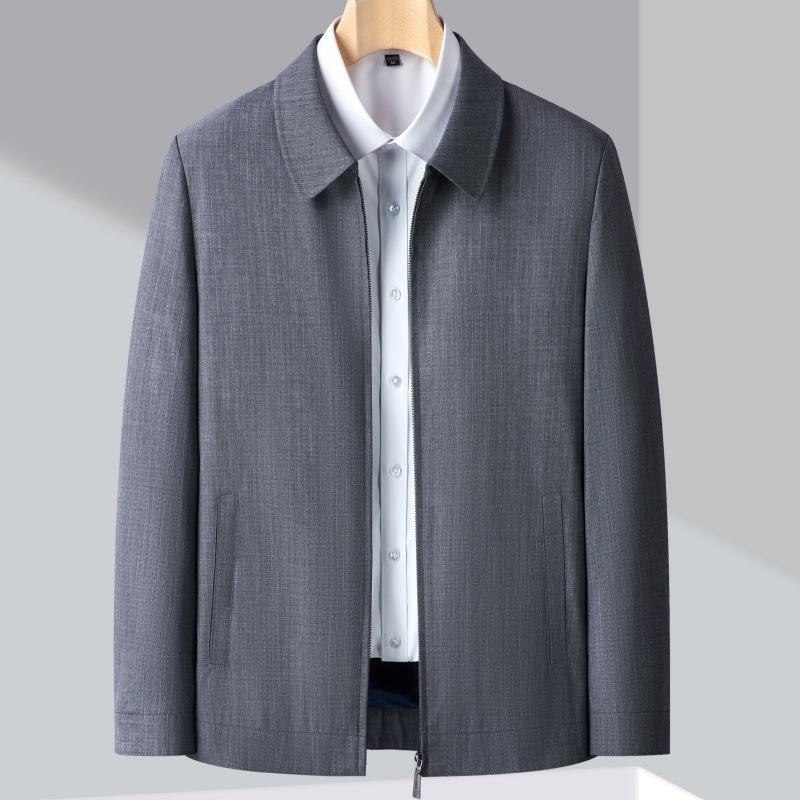 Высококачественная шерстяная куртка для мужчин среднего и пожилого возраста на весну и осень, новый пиджак с лацканами, деловой наряд для папы, куртка больших размеров