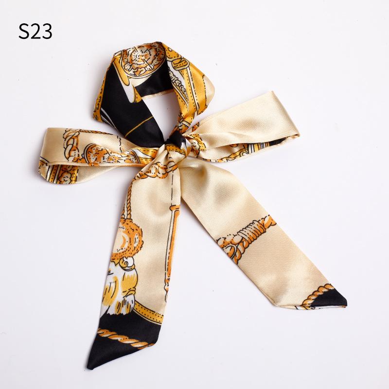 Good Ties Ribbon Small Scarves Silk Spring and Summer Long Scarves Girls Thin Narrow 4cm*85cm Hair Band Bundled