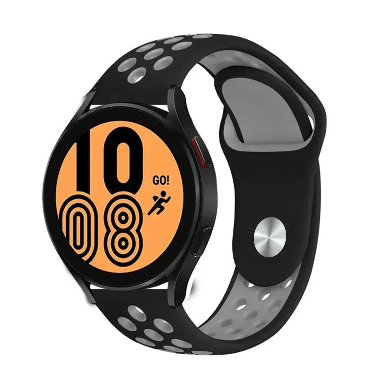 Классический 20 мм 22 мм ремешок для Samsung Galaxy Watch 6 4 Classic 5 Pro 45 мм 44 мм 40 мм 47 мм 43 мм спортивный силиконовый для Huawei 4 gt-2-3-Pro