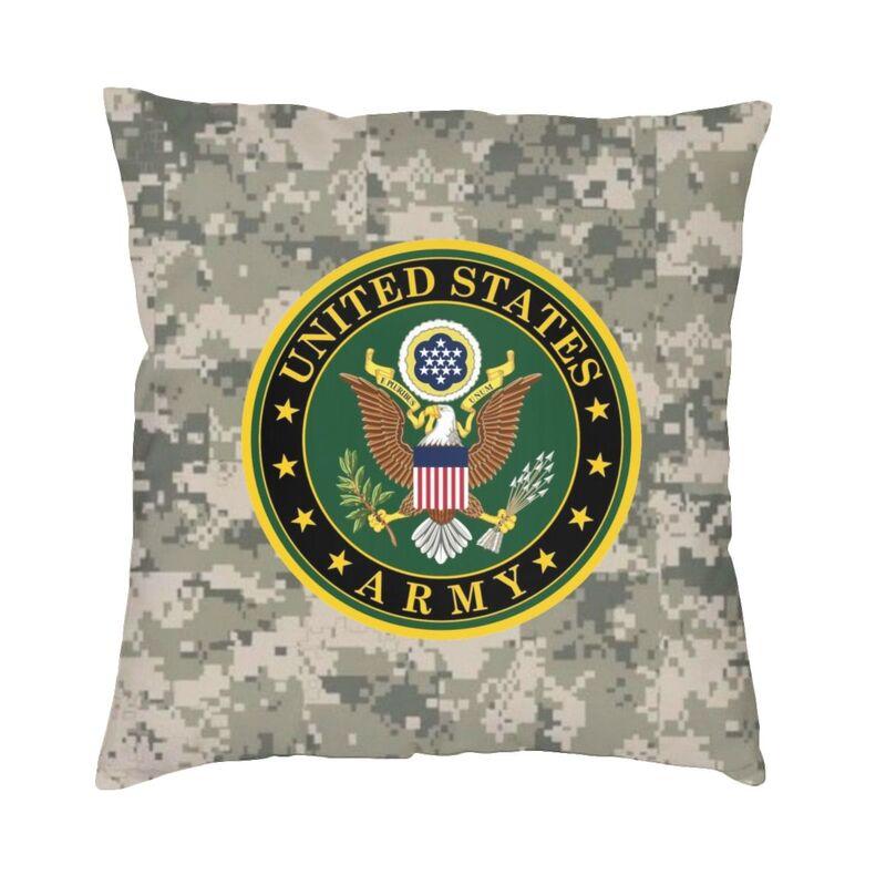 US Military Woodland Camo Pattern Cushion Covers xcm Velvet Camouflage Pillow Case Sofa Pillowcase Living Room Decoration