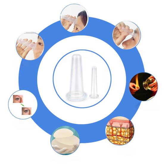 4шт антицеллюлитный натуральный силиконовый гель для массажа лица чашка для тела и лица терапия