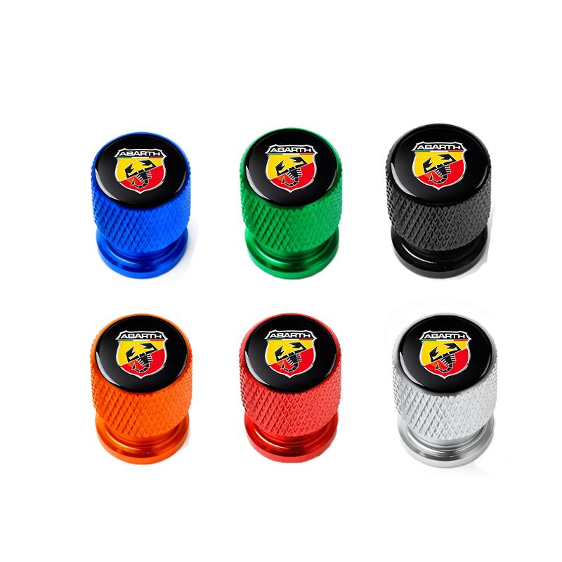 Car Wheel Tire Valve Caps Air Stem Covers Accessories For Abarth FIAT Punto 500 Tipo Stilo Palio Bravo Doblo Panda Ducato
