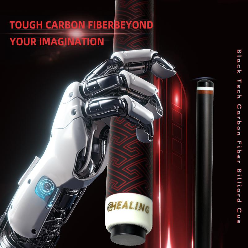 OKHEALING 3 Pieces 12.9mm Tip Break-Jump Cue Carbon Fiber Shaft Butt 147cm/58inch Weight 19Oz Billiard Sticks Pool Game
