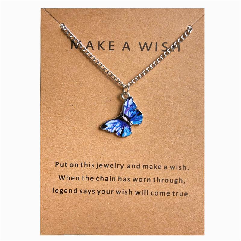 Ожерелье красивого цвета с изображением животных и бабочек Pendientes для женщин и девочек, очаровательное ожерелье из сплава, ювелирная цепочка, колье, подарки