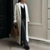 Осень-зима Женское Элегантное Длинное Свободное Пальто Женское Винтажное Однотонное Теплая Длинная Ветровка Пальто