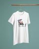 Banksy Tourists In a Rickshaw / Heavyweight Cotton Unisex T-shirt with Print Tee Top