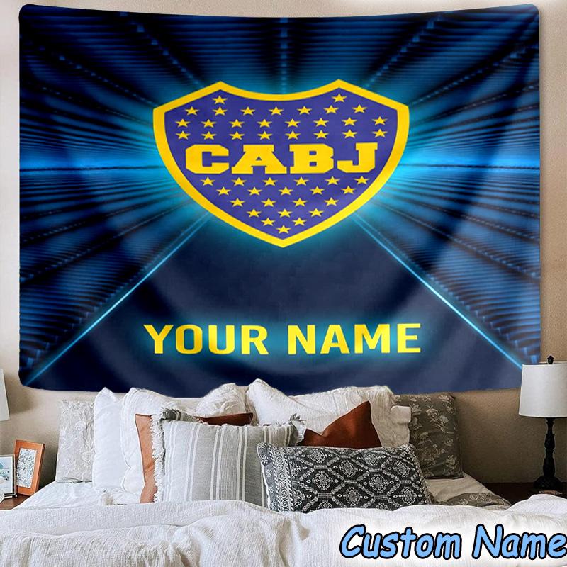Custom Name Juniors Football Design Printed Tapestry, for Bedroom,Livingroom, dormitory, Large Wall Decor, Fabric Decor Fan Birthday Gifts