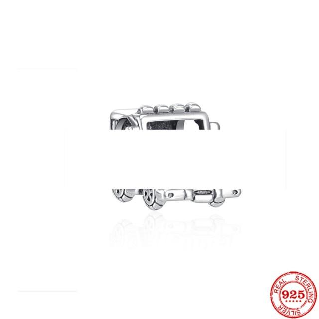 New Silver 925 Airplane Car Steamship Passport Dangle Charm Bead Fit Bracelet DIY Jewelry For Women