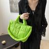 Yogodlns Solid Color Shoulder Messenger Bags Large Capacity Lightweight Quilted Totes Down Cotton Padded Puffy Handbags for Women
