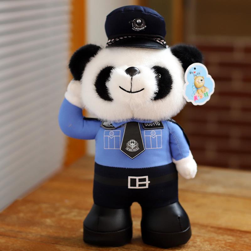 Xiaohongshu Hot-Selling Teddy Bear: Police Officer Panda Motorcycle Ornament