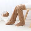1 Pair Winter Floor Socks Thickened Coral Fleece High-tube Double Warmth Protects Knee Joints Anti-slip Long Socks Holiday Gift Warm Leg Socks