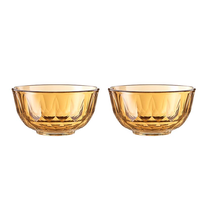 LOCK&LOCK Crystal Amber 2-Piece Glass Tableware Set
