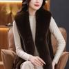 Imitation Mink Velvet Jacket Women's Short Vest Vest Vest Autumn and Winter Mother's Red Leather Vest Cardigan