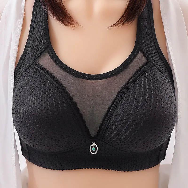 Тонкий немагнитный топ большого размера с антибликовым покрытием и полной чашкой. Бюстгальтер с закрытой грудью без стального кольца. Удобный дышащий бюстгальтер с защитой от провисания.
