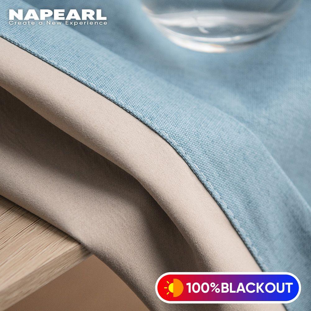 1 шт. NAPEARL 100% затемняющие однотонные льняные занавески для спальни, современные шторы кольцевого типа, занавески для гостиной, домашний декор