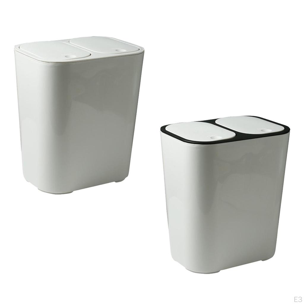 Dry and Wet Separation Kitchen Trash Can Rectangular 12 Liter/3 Gallon Capacity Bathroom Wastebasket