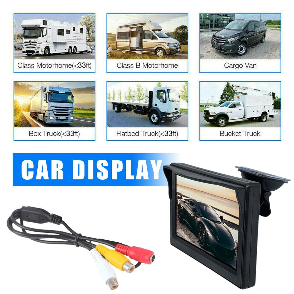 4.3Inch Car Monitor TFT LCD HD Digital 2 Way Video Input HD Digital For Parking Reverse Rear View Camera DVD VCD Car Accessories