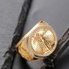 Vintage Couple Rings Metal Titanium Steel Statue of Liberty Eagle Personality Fashion Jewelry Letter Gold Color Ring Gift