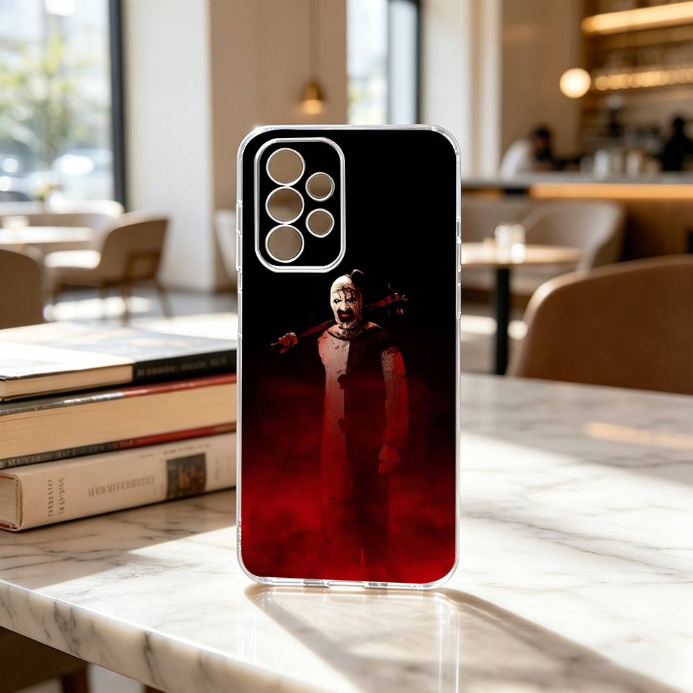 Art the C-Clown horror T-Terrifer Phone Case Transparent Silicone Soft For Samsung S25,S24,S21,S22,S23,S30,Ultra,S20,Plus,Fe
