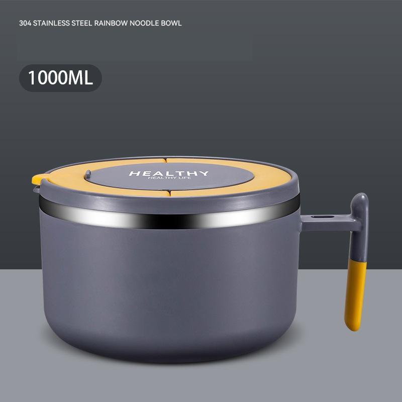 Чаша для лапши быстрого приготовления из нержавеющей стали 304, ланч-бокс с ручкой, коробка для бенто, термос для еды, офисный работник, студенческий детский ланч-бокс