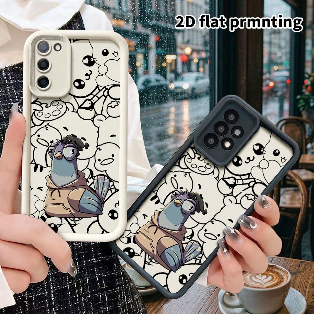 Phone Case: 2D flat, fits Samsung Galaxy A34 A35 M05 M06 S20 S22 S21 FE Plus 5G; cool hoodie pigeon, perfect Christmas and Halloween holiday gift