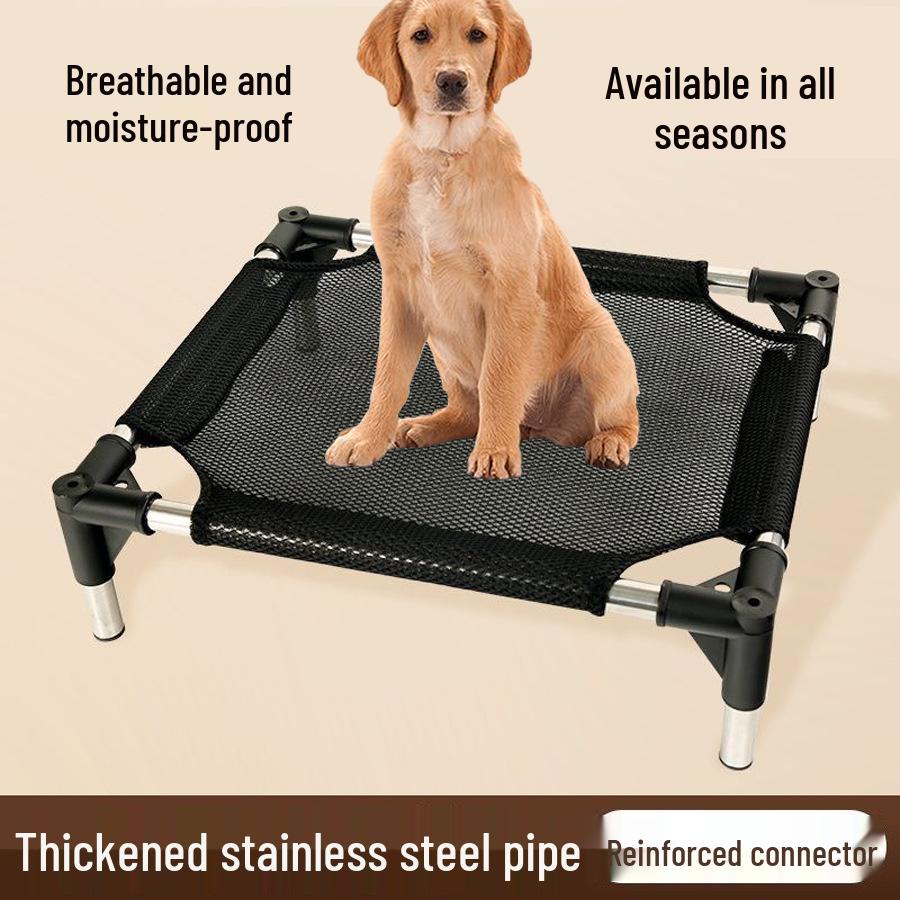 Универсальная дышащая сетчатая лежанка для питомцев со съемным каркасом из нержавеющей стали - Влагостойкая для кошек и собак