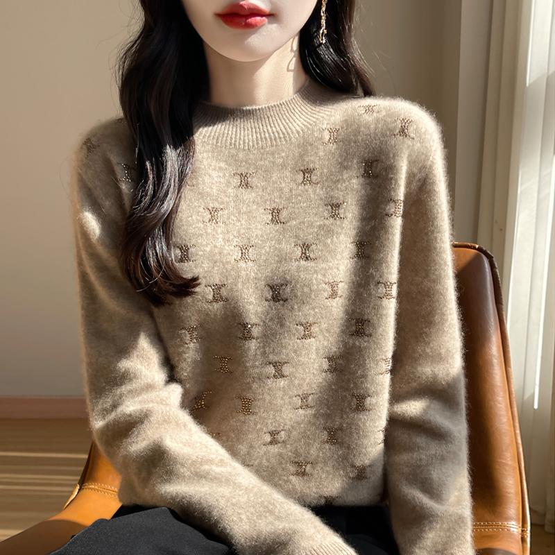 Женский кашемировый свитер Qinghe кашемир 30% кашемир 70% шерсть осенне-зимний кашемировый пуловер мягкий и теплый