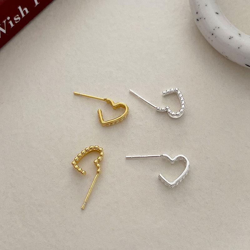 Двухслойные серьги Love Bead Edge в форме сердца Sweet Design Light Luxury Women