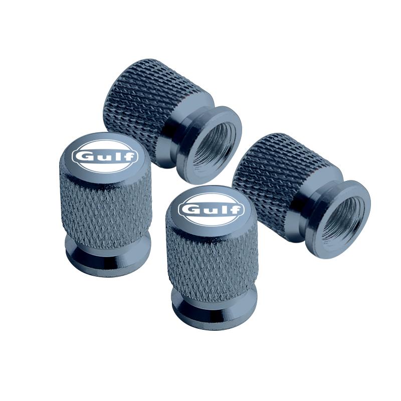 4pcs Metal For GULF Badges Jaguar Land Rover Skoda Seat Hyundai Volvo Peugeot Car Wheel Tire Valve Caps Covers Accessories