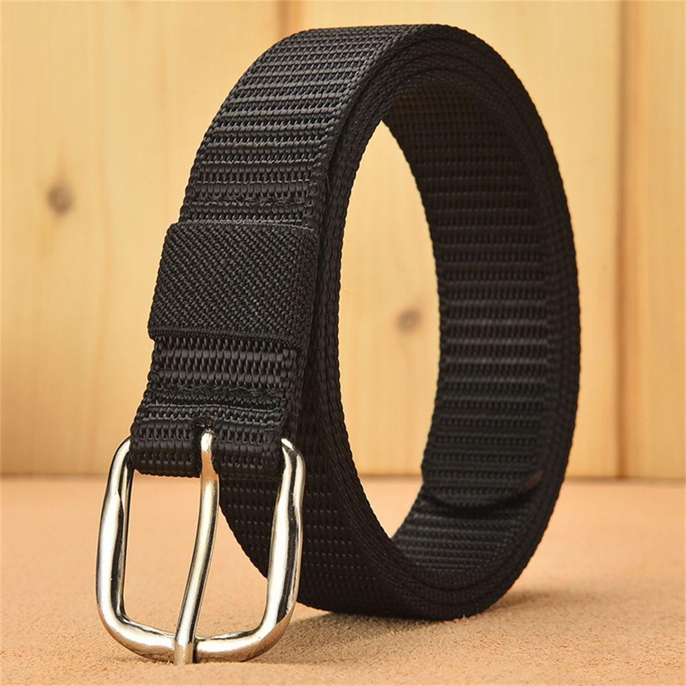 Men Women Metal Buckles Outdoor Sports Casual Braided Belt Waistband Fabric Canvas Belts