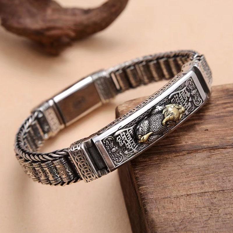 New Handmade Creative Prayer Wheel Six-character Mantra Transfer Male Bracelet Female Chinese Retro Style Complete Accessories