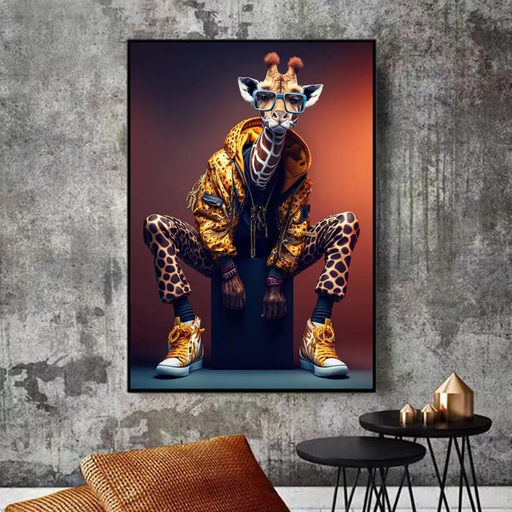Абстрактное животное Лев Панда Жираф плакат и принты Рэп певец Холст Картина Настенная картина для гостиной Домашнее украшение